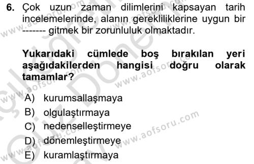 Çalışma İlişkileri Tarihi Dersi 2024 - 2025 Yılı (Vize) Ara Sınavı 6. Soru