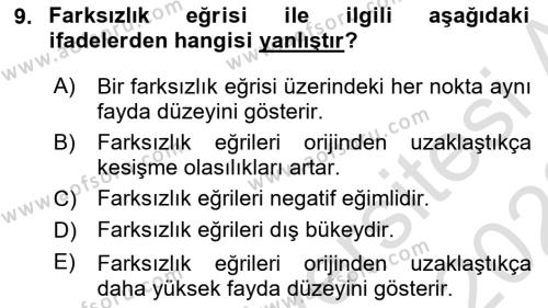 Çalışma Ekonomisi Dersi 2021 - 2022 Yılı (Vize) Ara Sınavı 9. Soru