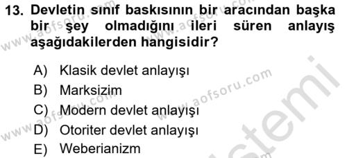 Endüstri İlişkileri Dersi 2019 - 2020 Yılı (Final) Dönem Sonu Sınavı 13. Soru