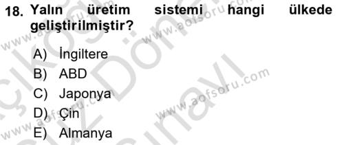 Endüstri İlişkileri Dersi 2021 - 2022 Yılı (Final) Dönem Sonu Sınavı 18. Soru