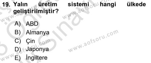 Endüstri İlişkileri Dersi 2022 - 2023 Yılı Yaz Okulu Sınavı 19. Soru