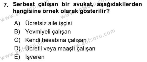 Endüstri İlişkileri Dersi 2022 - 2023 Yılı Yaz Okulu Sınavı 7. Soru