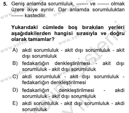 İş Sağlığı ve Güvenliği Dersi 2022 - 2023 Yılı Yaz Okulu Sınavı 5. Soru