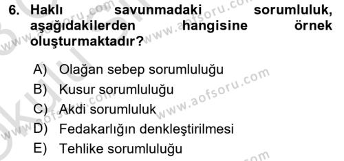 İş Sağlığı ve Güvenliği Dersi 2022 - 2023 Yılı Yaz Okulu Sınavı 6. Soru