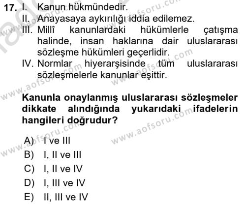 Sosyal Güvenlik Dersi 2021 - 2022 Yılı Yaz Okulu Sınavı 17. Soru