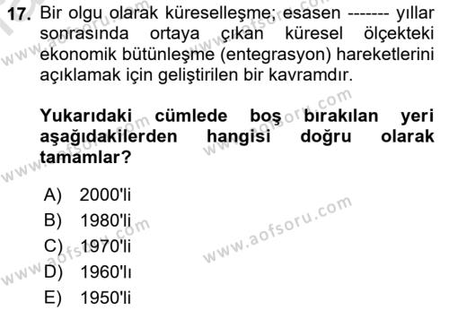 Sosyal Güvenlik Dersi 2022 - 2023 Yılı Yaz Okulu Sınavı 17. Soru