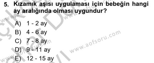 Hasta Çocukların Gelişimi Ve Eğitimi Dersi 2016 - 2017 Yılı (Vize) Ara Sınavı 5. Soru