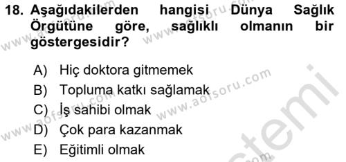 Gelişimsel Tanı Ve Değerlendirme Yöntemleri Dersi 2023 - 2024 Yılı (Final) Dönem Sonu Sınavı 18. Soru