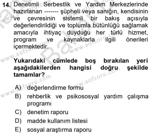 Kurum Uygulamaları Dersi 2023 - 2024 Yılı (Final) Dönem Sonu Sınavı 14. Soru