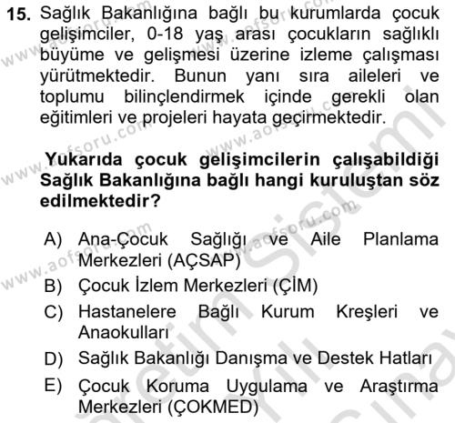 Kurum Uygulamaları Dersi 2023 - 2024 Yılı (Final) Dönem Sonu Sınavı 15. Soru