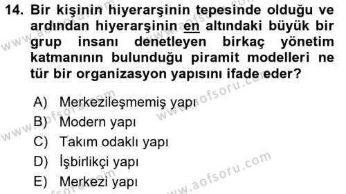 Çağrı Merkezi Yönetimi 1 Dersi 2023 - 2024 Yılı (Final) Dönem Sonu Sınavı 14. Soru