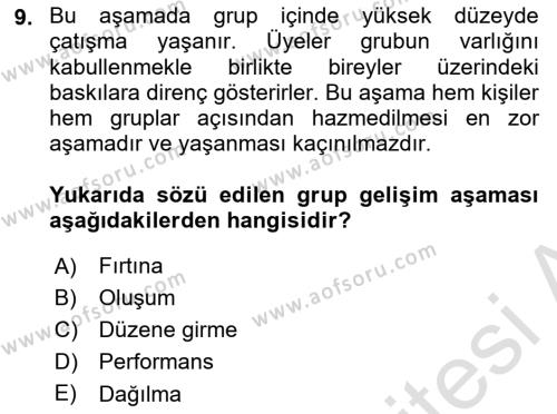 Toplantı Ve Sunu Teknikleri Dersi 2018 - 2019 Yılı 3 Ders Sınavı 9. Soru