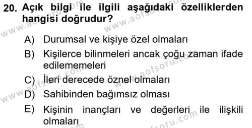 Toplantı Ve Sunu Teknikleri Dersi 2018 - 2019 Yılı (Vize) Ara Sınavı 20. Soru