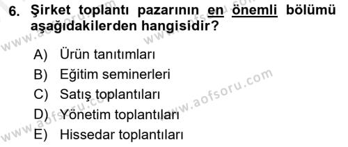 Toplantı Ve Sunu Teknikleri Dersi 2018 - 2019 Yılı (Vize) Ara Sınavı 6. Soru