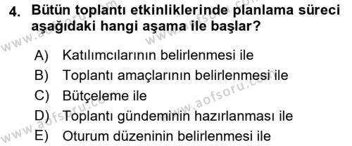 Toplantı Ve Sunu Teknikleri Dersi 2020 - 2021 Yılı Yaz Okulu Sınavı 4. Soru