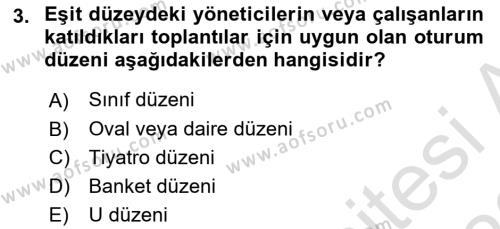 Toplantı Ve Sunu Teknikleri Dersi 2021 - 2022 Yılı Yaz Okulu Sınavı 3. Soru