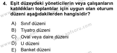 Toplantı Ve Sunu Teknikleri Dersi 2022 - 2023 Yılı Yaz Okulu Sınavı 4. Soru