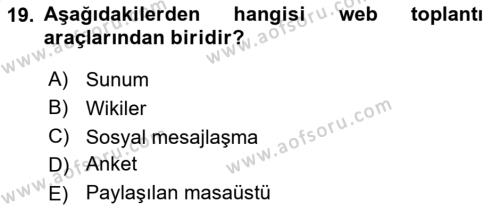 Toplantı Ve Sunu Teknikleri Dersi 2023 - 2024 Yılı (Vize) Ara Sınavı 19. Soru
