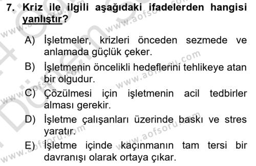 Toplantı Ve Sunu Teknikleri Dersi 2023 - 2024 Yılı (Final) Dönem Sonu Sınavı 7. Soru