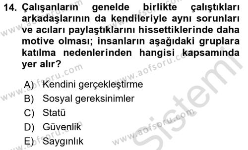 Toplantı Ve Sunu Teknikleri Dersi 2023 - 2024 Yılı Yaz Okulu Sınavı 14. Soru