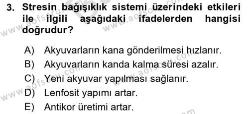 Çatışma ve Stres Yönetimi 2 Dersi 2021 - 2022 Yılı (Final) Dönem Sonu Sınavı 3. Soru