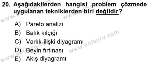 Çağrı Merkezinde Hizmet Dersi 2019 - 2020 Yılı (Final) Dönem Sonu Sınavı 20. Soru