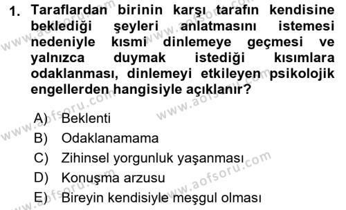 Çağrı Merkezinde Hizmet Dersi 2021 - 2022 Yılı (Vize) Ara Sınavı 1. Soru