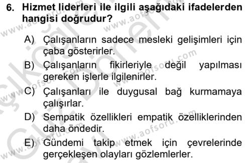 Çağrı Merkezinde Hizmet Dersi 2021 - 2022 Yılı (Vize) Ara Sınavı 6. Soru