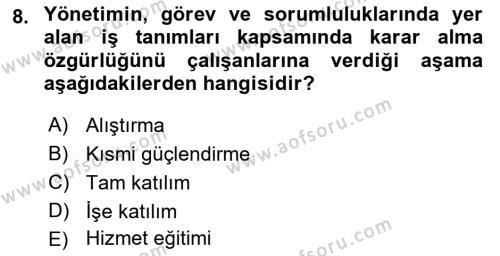 Çağrı Merkezinde Hizmet Dersi 2021 - 2022 Yılı (Vize) Ara Sınavı 8. Soru