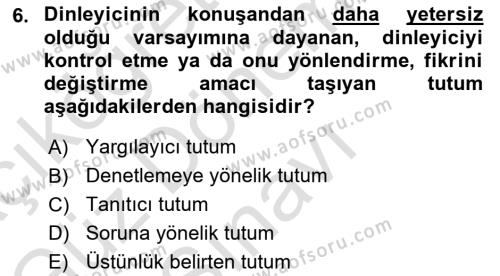 Çağrı Merkezinde Hizmet Dersi 2021 - 2022 Yılı (Final) Dönem Sonu Sınavı 6. Soru