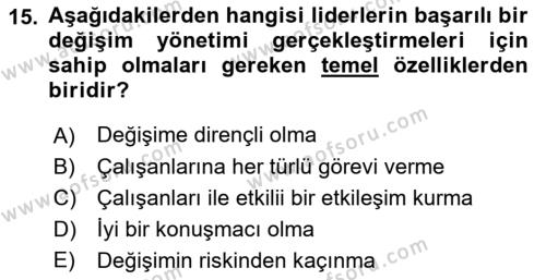 Çağrı Merkezinde Hizmet Dersi 2022 - 2023 Yılı (Vize) Ara Sınavı 15. Soru