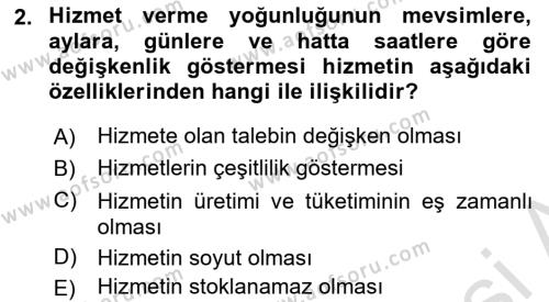 Çağrı Merkezinde Hizmet Dersi 2022 - 2023 Yılı (Vize) Ara Sınavı 2. Soru