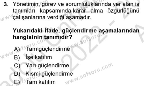 Çağrı Merkezinde Hizmet Dersi 2022 - 2023 Yılı (Vize) Ara Sınavı 3. Soru