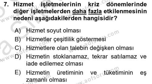 Çağrı Merkezinde Hizmet Dersi 2022 - 2023 Yılı (Vize) Ara Sınavı 7. Soru