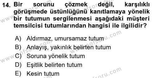 Çağrı Merkezinde Hizmet Dersi 2022 - 2023 Yılı Yaz Okulu Sınavı 14. Soru