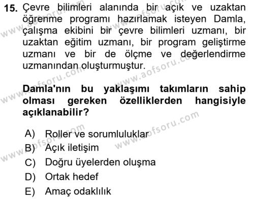 Çağrı Merkezinde Hizmet Dersi 2022 - 2023 Yılı Yaz Okulu Sınavı 15. Soru