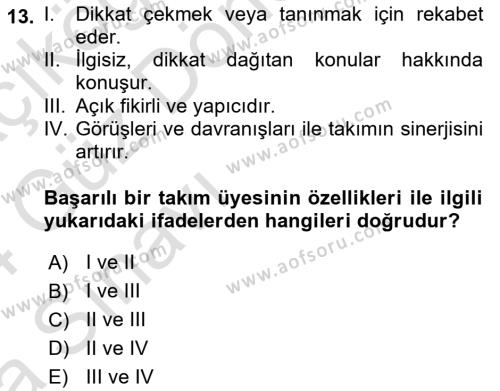 Çağrı Merkezinde Hizmet Dersi 2023 - 2024 Yılı (Vize) Ara Sınavı 13. Soru