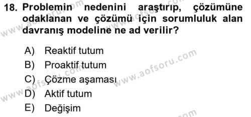 Çağrı Merkezinde Hizmet Dersi 2023 - 2024 Yılı (Vize) Ara Sınavı 18. Soru