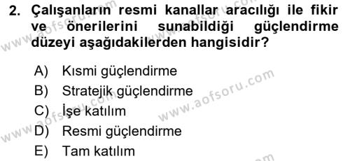 Çağrı Merkezinde Hizmet Dersi 2023 - 2024 Yılı (Vize) Ara Sınavı 2. Soru