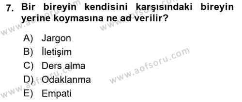Çağrı Merkezinde Hizmet Dersi 2023 - 2024 Yılı (Vize) Ara Sınavı 7. Soru