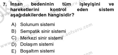 Bakıma Gereksinimi Olan Engelli Bireyler 1 Dersi 2022 - 2023 Yılı Yaz Okulu Sınavı 7. Soru