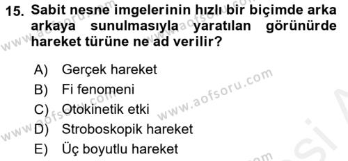 İnsan ve Davranış Dersi 2018 - 2019 Yılı (Vize) Ara Sınavı 15. Soru