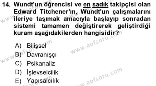 İnsan ve Davranış Dersi 2021 - 2022 Yılı (Vize) Ara Sınavı 14. Soru