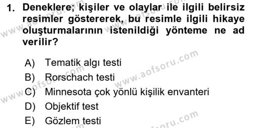 İnsan ve Davranış Dersi 2021 - 2022 Yılı Yaz Okulu Sınavı 1. Soru