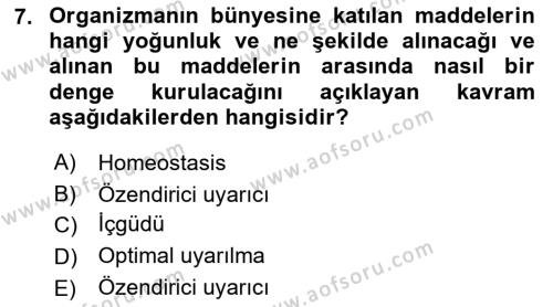 İnsan ve Davranış Dersi 2022 - 2023 Yılı (Vize) Ara Sınavı 7. Soru