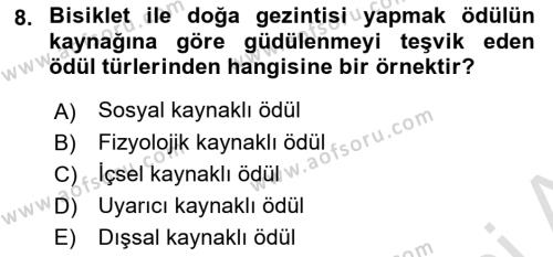 İnsan ve Davranış Dersi 2022 - 2023 Yılı (Vize) Ara Sınavı 8. Soru