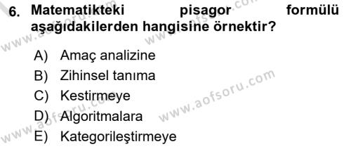 İnsan ve Davranış Dersi 2022 - 2023 Yılı (Final) Dönem Sonu Sınavı 6. Soru