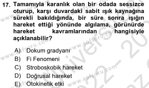 İnsan ve Davranış Dersi 2022 - 2023 Yılı Yaz Okulu Sınavı 17. Soru