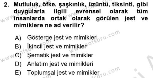 İnsan ve Davranış Dersi 2022 - 2023 Yılı Yaz Okulu Sınavı 2. Soru