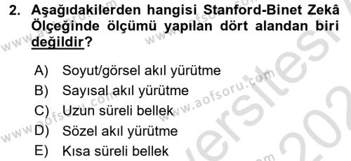 İnsan ve Davranış Dersi 2023 - 2024 Yılı (Final) Dönem Sonu Sınavı 2. Soru